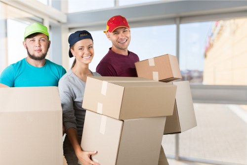 Moving van and boxes for home moves in Grahame Park