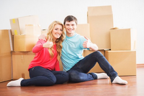 Residential moving support in Grahame Park near apartment blocks