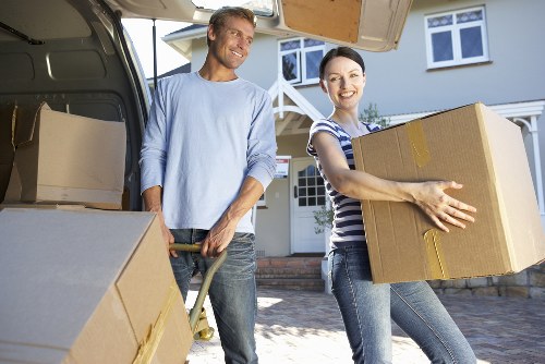 Packed household items ready for a local move in Grahame Park