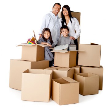 Careful transport of boxes and household items by van